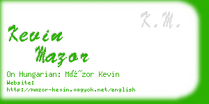 kevin mazor business card